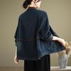 Herbst Frühling Locker Bequem Retro Stil Jeansjacke in Übergröße für Damen