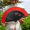 Si Yi Tang handbemalter roter Seidenfächer für Damen - Zhao Yuan Tanzdesign