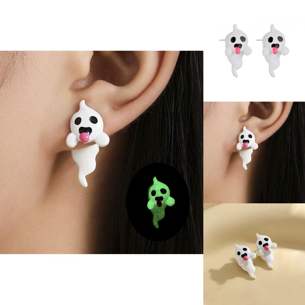 Stilvolle Halloween-Geisterohrringe Schicke Leuchtende Modische Ohrstecker für Damen