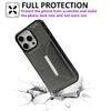 For iPhone 14 Pro Max Kickstand Case PU+TPU Phone Cover Detachable Card Bag
