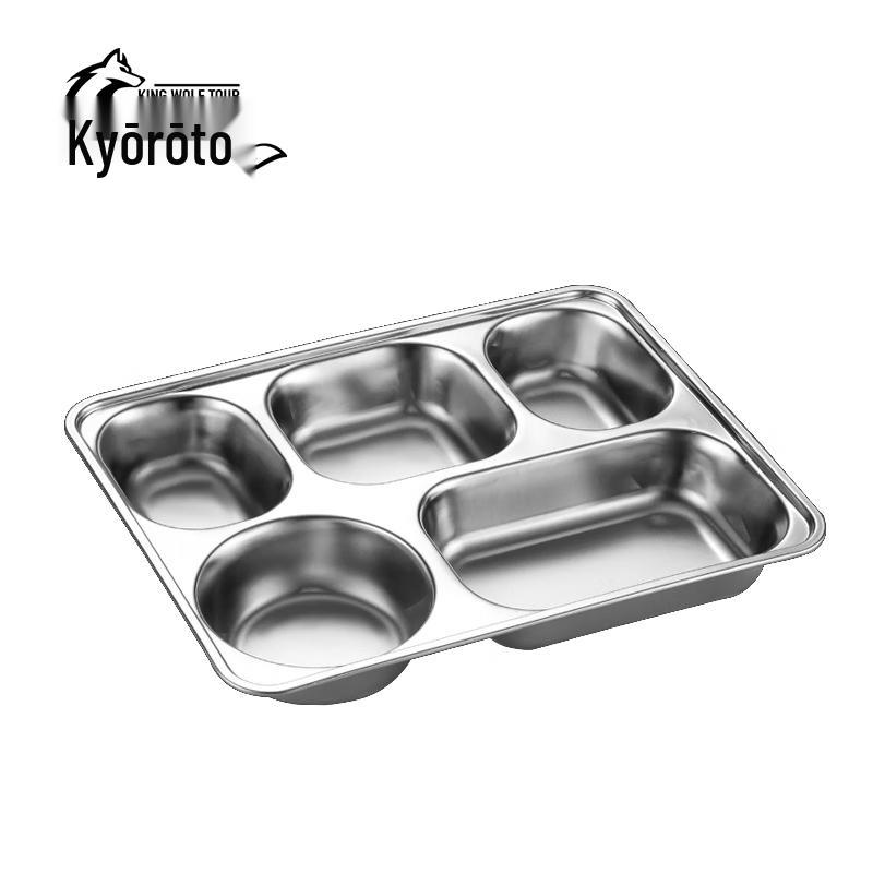 Jinglangtu 5-Compartment Stainless Steel Food Tray