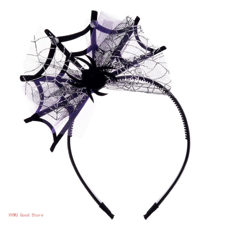 for Creative Web Hair Hoop Photoshoot Hair Holder Halloween Party Headwear for Children Adult Unisex