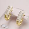 Xiaomi Huitan Metal Gold Color Hoop Earrings for Women Geometric Shaped CZ Earrings Temperament Accessories Modern Fashion Jewelry