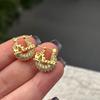 QIUHAN ODM Personalized Ice Out Bling Diamond Earrings 15mm for Kids Custom Name Hoops Earrings