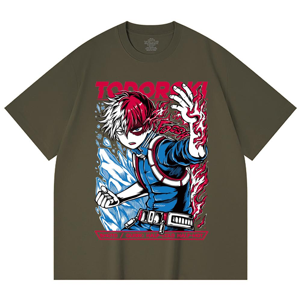 230 Gsm 100% Cotton My Hero Academia V10 Shoto Print Unisex Heavy Cotton T Shirt