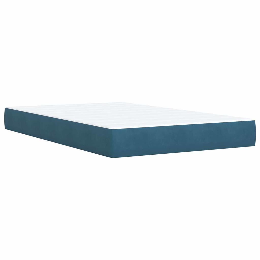 Box Spring Bed with Mattress and Headboard Blue 120 X 190 Cm Velvet