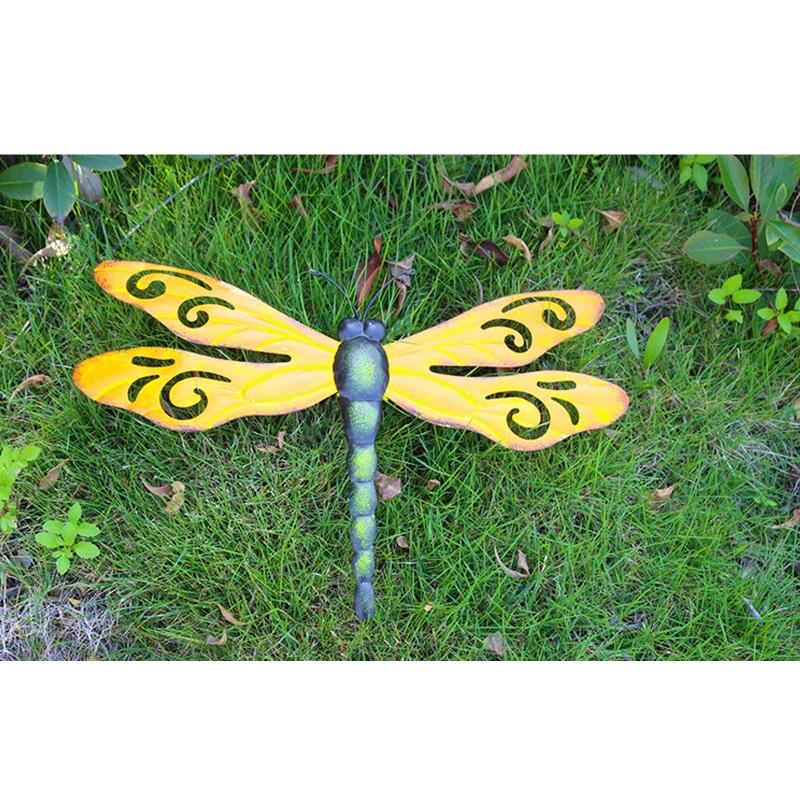 Metal Dragonfly Wall Decoration Garden Fence Outdoor Wall Art for Ideal Gift Outdoor Wall Decoration Suitable for Yard P