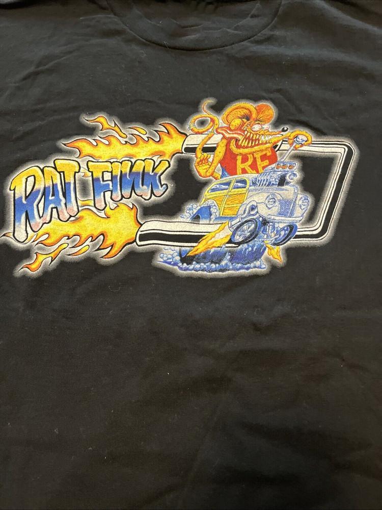 Vintage Rat Fink Black Ed Roth Unisex Cotton T-Shirt All Size GS120 Unisex T-Shirt L