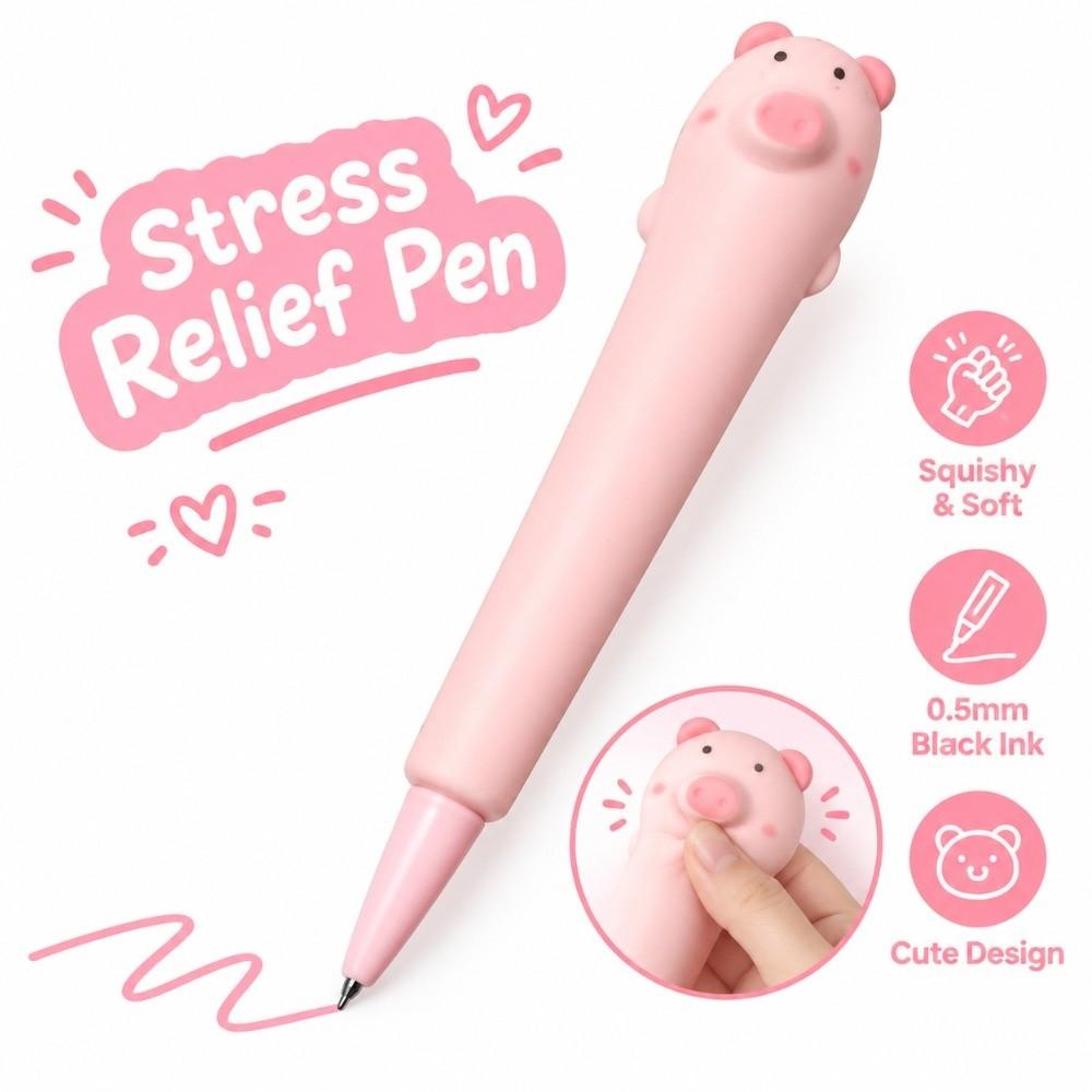 0.5mm Squeeze Pen Pig Shape Student Pen Cute Gel Pen  Office