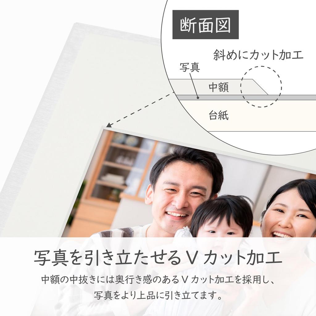 Hakuba Square Photo Mount No.2020 AZ Portrait and Landscape Compatible AMM2020-6-3BK Gift