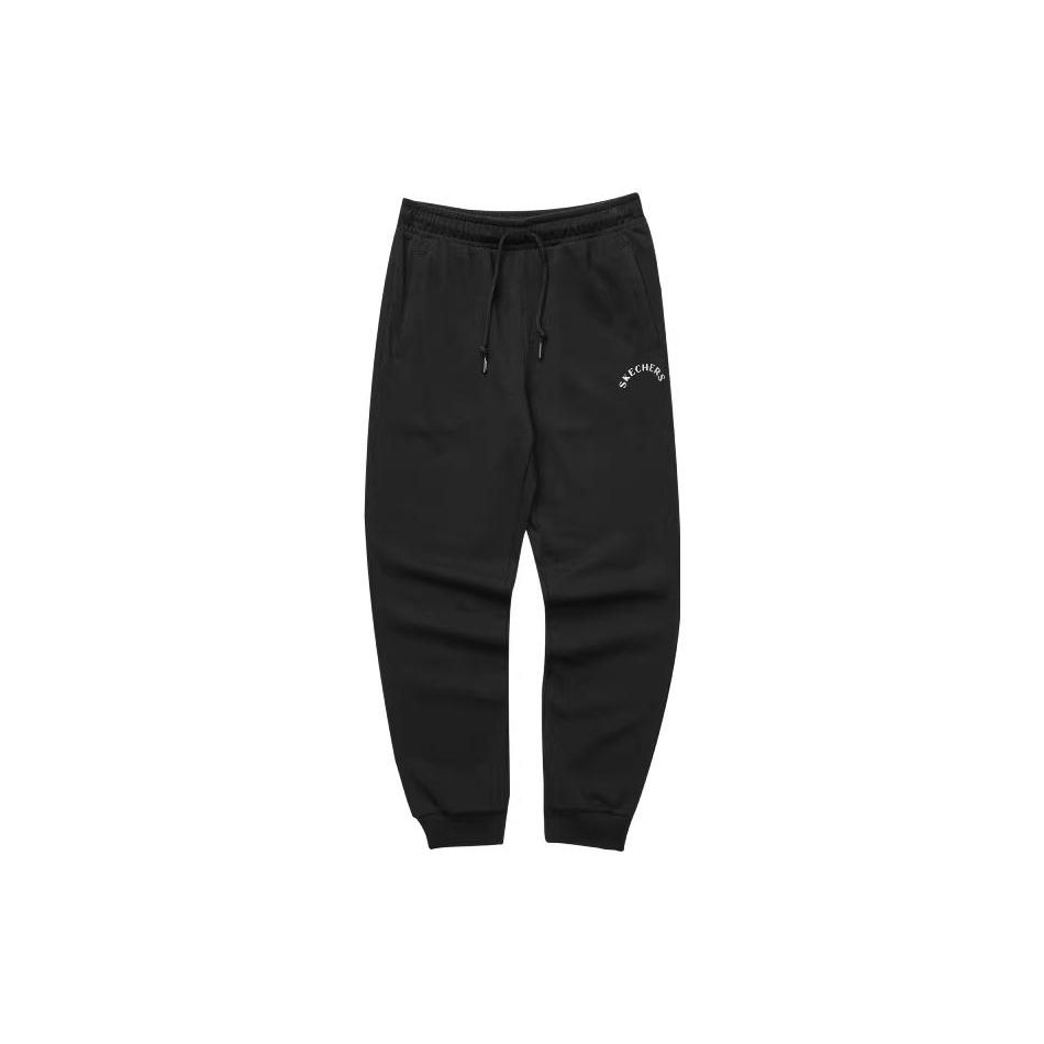 Skechers Яркая Повседневная Серия Однотонные Вязаные Брюки-Джоггеры на Шнурке Женские Джоггеры Угольно-Черные L323W039-0018 L