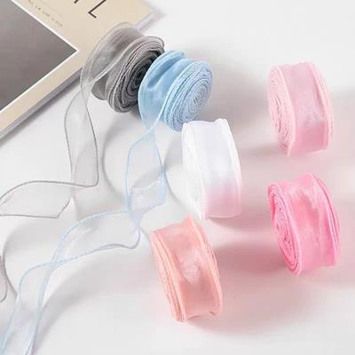 10M Fishtail Yarn Ribbon For Diy Bow Hair Ornament Bouquet Gift Wrapping Material Wave Silk Ribbons Decoration