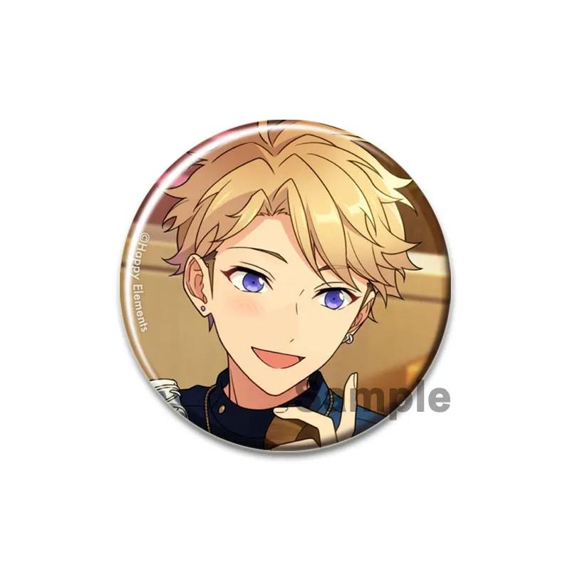 32/44/58mm Ensemble Stars Idol Brooch Round Cartoon Cosplay Badge Akehoshi Yuuki Fushimi Narukami Lapel Pins for Backpack Gift Accessory