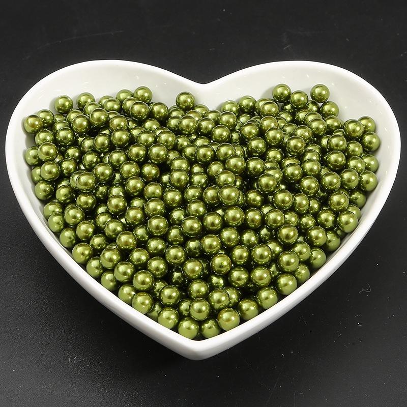 

3-10Mm Non-Porous Abs Color Imitation Pearl Loose Beads Diy Handmade Drop Glue Filling Accessories Material Decorative Accessories diameter 10mm about 50 pcs/pack оливковий колір