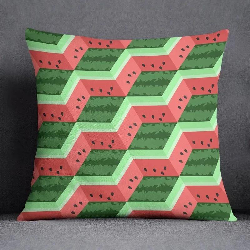 Fruit Strawberry Watermelon Print Decorative Pillowcase Car Sofa Square Cushion Pillowcase