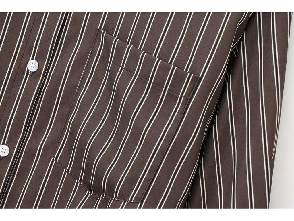 European & American Style Women's Long Sleeve Batwing Striped Shirt