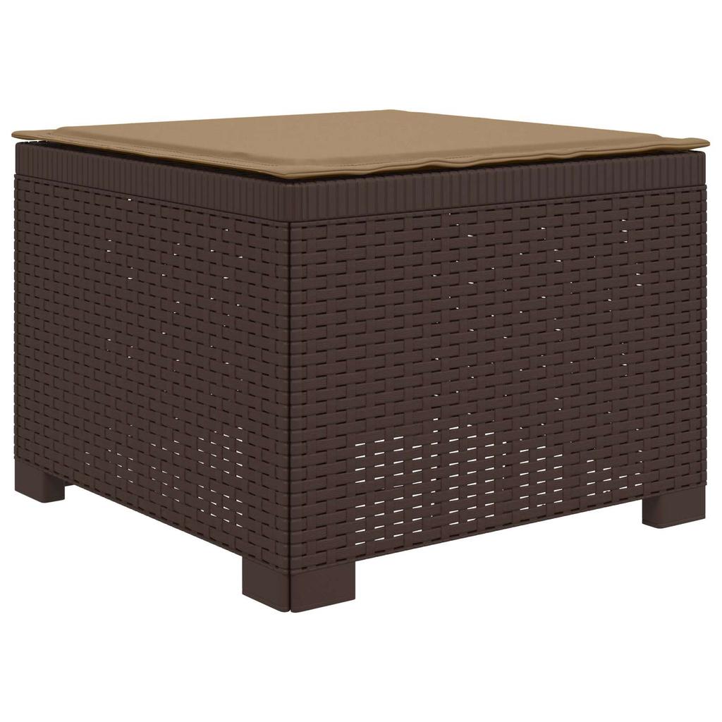 4 Seater Garden Sofa with Cushions Rattan Look PP Brown