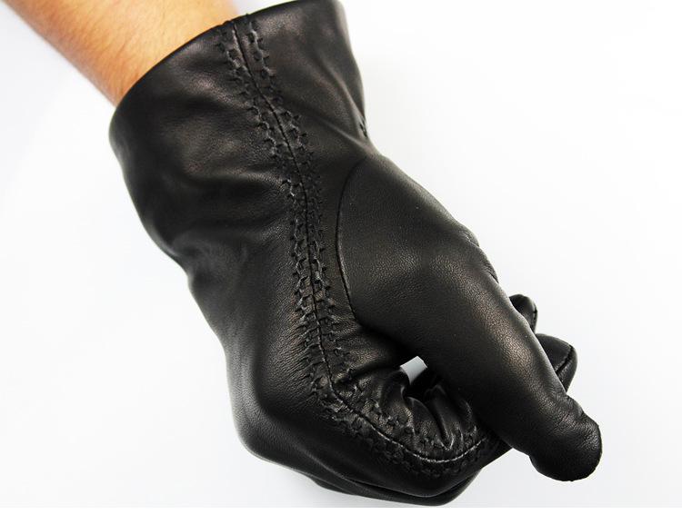 Men s Touchscreen Leather Motorcycle Fitness Gloves L чёрный