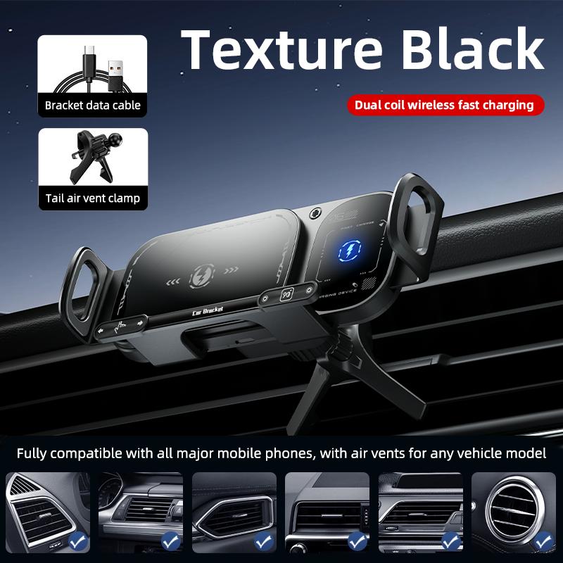 Gravity Car Phone Holder Air Vent Telescopic Car Phone Mount Air Outlet Smartphone Support  Foldable Smartphones чёрный