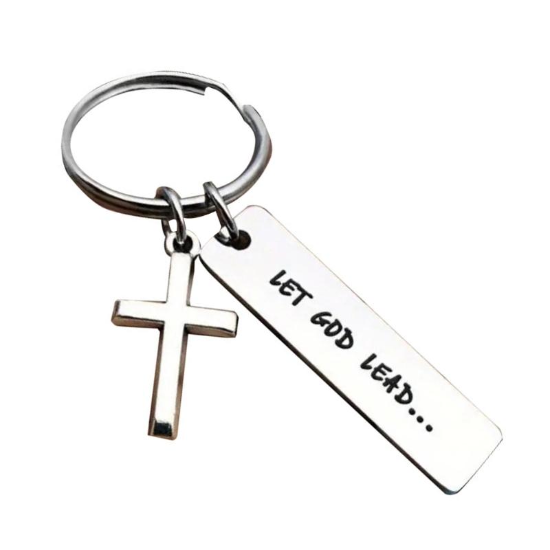 

Stainless Steel Pendant Keychain Guidance Keychain Religious Key Rings Stylish Key Holder Bag Accessories for Believers 1