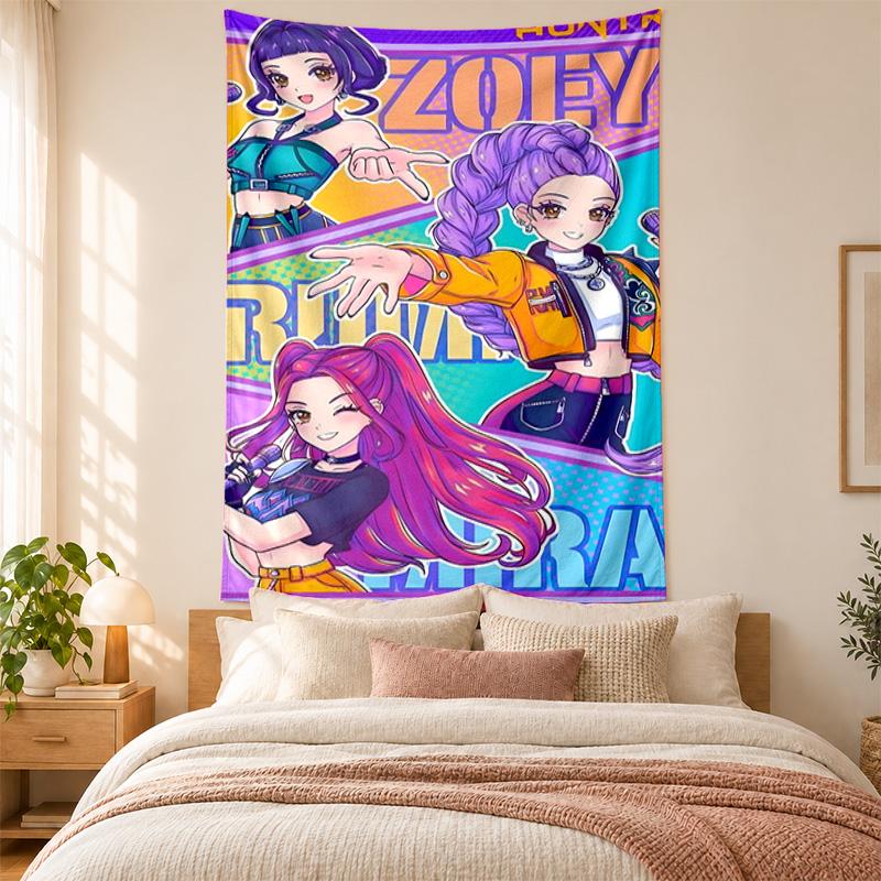 Tapiz Cazadores de Demonios Kpop alta calidad para decorar paredes de sala de estar, dormitorio, residencia estudiantil ideal como arte de pared para dormitorio o regalo de vacaciones
