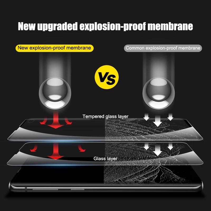 Vidro temperado curvo para Samsung, protetor de tela, Samsung Galaxy S24, S22, S23, S21, S20 Plus, Ultra FE, Nota 10, 9, 20 Plus, S9, S10, 2pcs