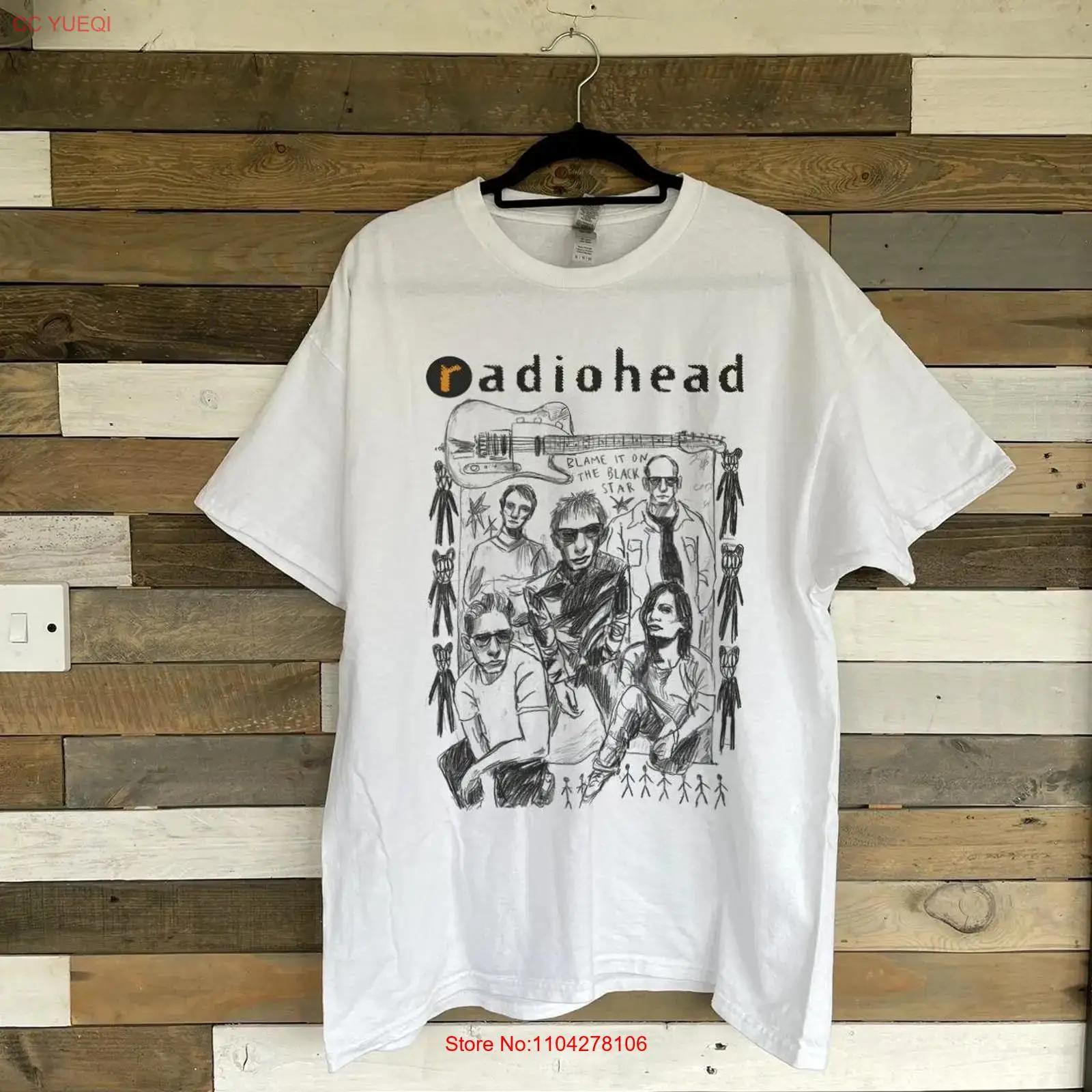 

NEW Radiohead Black Star White T shirt S 5XL vintage Washed Stylish Slightly designer clothes homme Casual graphic 5XL різнокольоровий