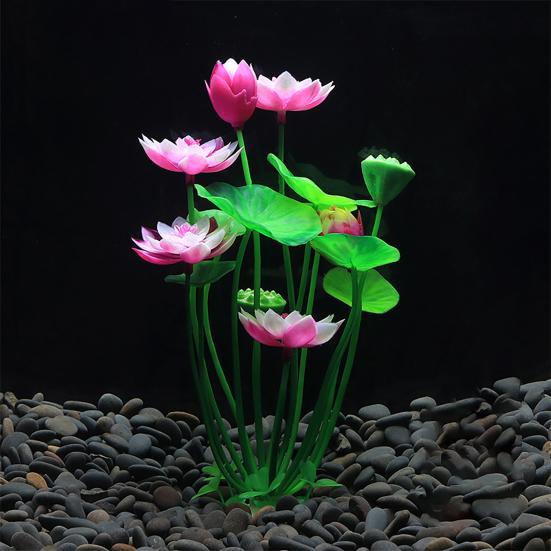 Aquatics Grass Flower Simulation Wedding Favors Plastic Artificial Lotus Fish Tank Ornament for Party