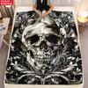 Gotisches Totenkopf-Kunstmuster Dekorative Überwurfdecke für Sofa, Bett, Wohnzimmer, Schlafzimmer und Heimdekor-Styling