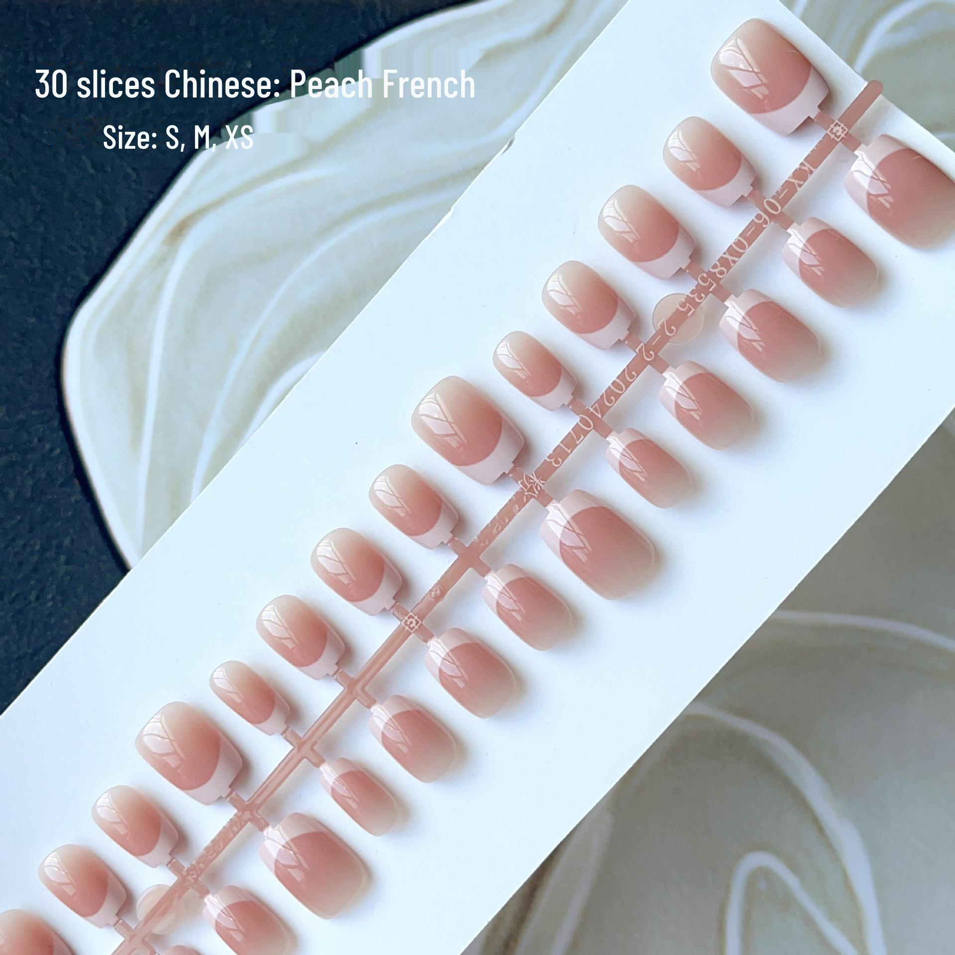 

Набор из 30 предметов для французского градиентного маникюра в персиковом цвете: Изготовленный вручную, разборный, элегантный и современный дизайн. Short T персиковый