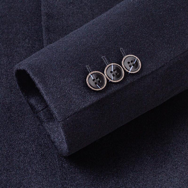 FAPAI Men's Premium Lightweight Warm Mid-length Wool Overcoat