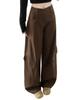 MTUIOY Cargo Casual and Perfect for Spring and Solid Loose Plus Sizes Brown L Women's Wide-Leg Pants, Stylish, Autumn, Color, Fit, - -