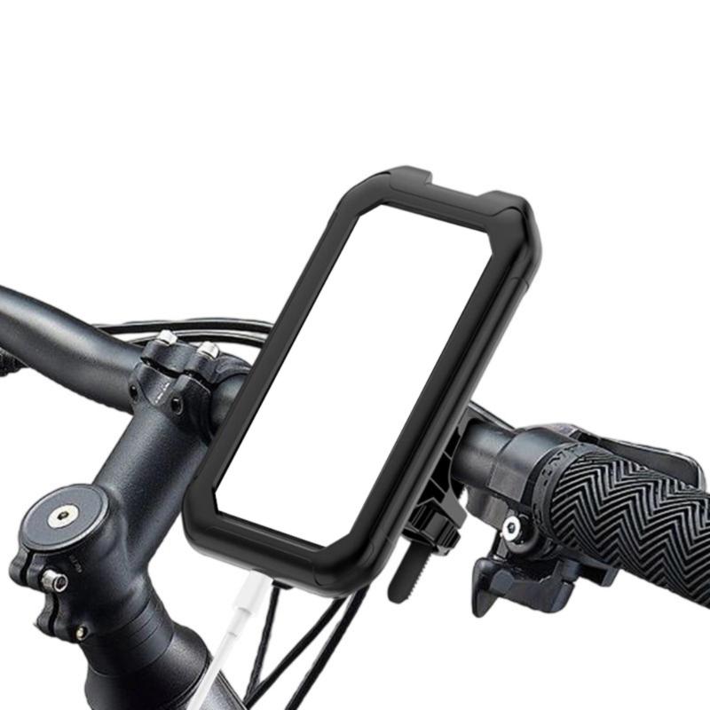 Phone Mount Waterproof, Motorcycle Phone Mount Handlebar Mount Base & Touching Screen, 360 Rotation Phone Holder