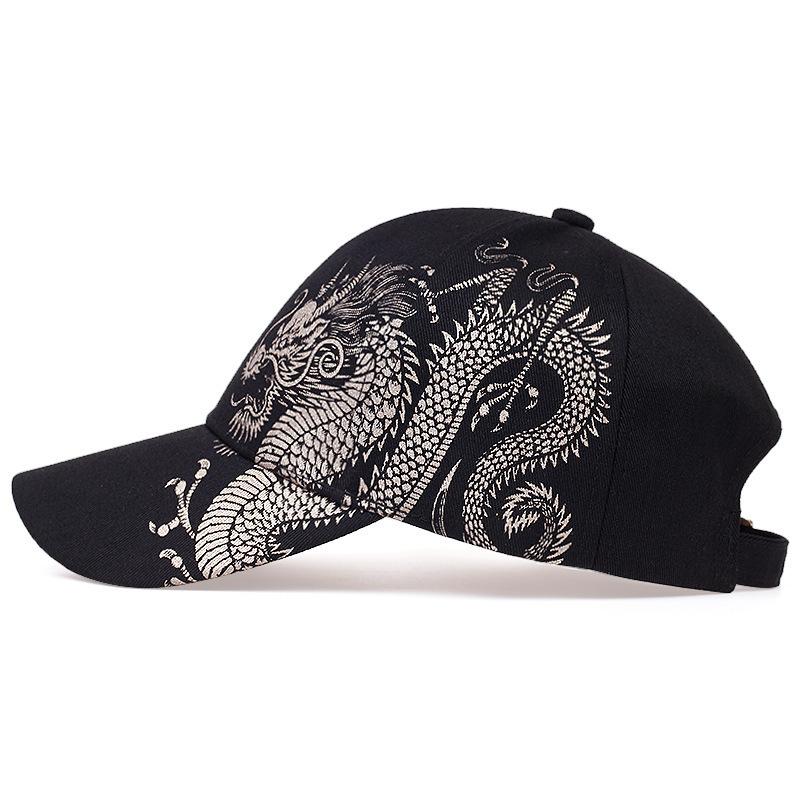 2024 Men and Women Outdoor Sunscreen Sunshade Baseball Cap Street Handsome Chinese Dragon Cap Hip Hop Hat Sun Hat Adjustable