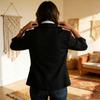 Women’s Casual Loose Fit Long Sleeve Blazer Lightweight Lapel Open Front Jacket for Office Daily Wear