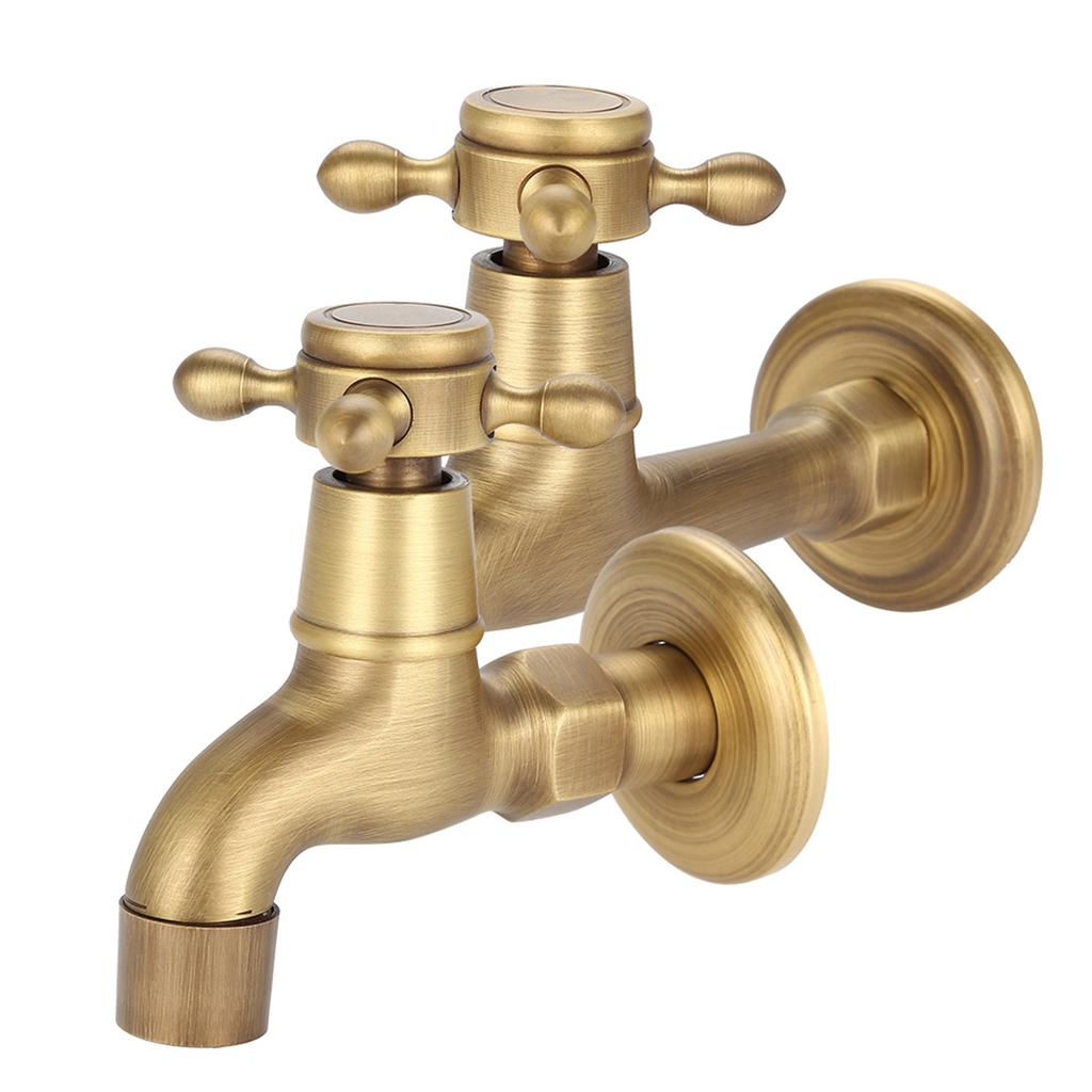 Faucet Wall Mounted Vintage  Brass Faucet Single Cold Water Tape for Kitchen Sink Mop Pool Wall Mount Faucet Vintage Faucet