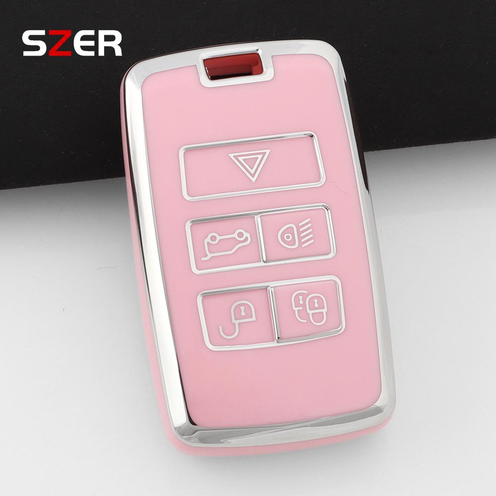 New TPU Car Key Case Cover Holder Keychain Shell for Land Rover Range Rover Discovery 5 Sport 2018 for Jaguar XEL E-PACE 2019
