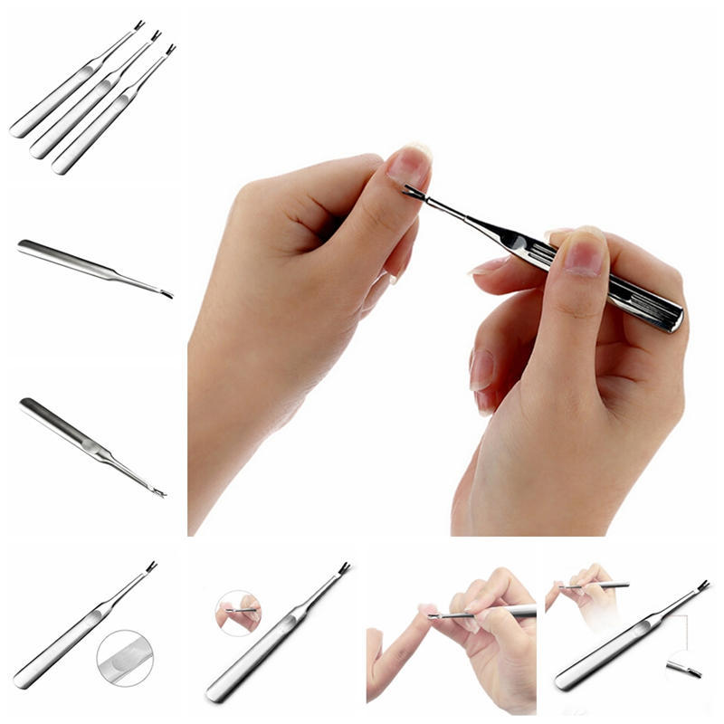 Stainless Steel Cuticle Pusher Trimmer Remover Pedicure Manicure Nail Art Tools