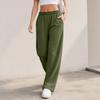 Lässige gefütterte Damen-Sweatpants mit weitem Bein, Kordelzug und Taschen für den Alltag