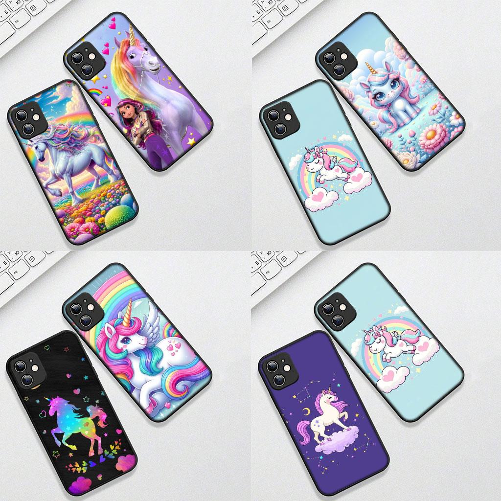 Cover for Samsung Galaxy S25 S24 S23 Fe Ultra Plus S7 Edge A05 A06 A16 A55 A15 A35 Casing Phone Case Unicorn Cartoon Horse