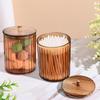 1PC Cotton Swabs Dispenser Bathroom Canister Apothecary Jar with Lid for Cotton Rounds, Makup Sponges, Hair Pins, Floss Pick