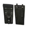 Handmade Black Goat Leather Motorcycle Saddlebags - Vintage Biker Panniers (Set of 2)