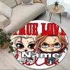 Custom Name Personalized Bride of Chucky Print Round Rug, Versatile Home Decor Carpet, for Playroom, Apartment, Balcony, Entryway, Hallway Gift