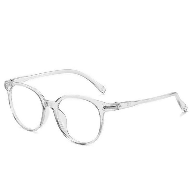 Transparent Pink Nearsighted Glasses Retro Plastic Oval Myopia Eyeglasses For Women Men Students With Degree 0 To -6
