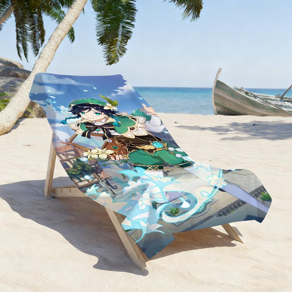 Game Genshin Impact Venti Towel Soft Pool Gift For Travel Gym Shower Camping Quick Dry Sports Large Beach Towels