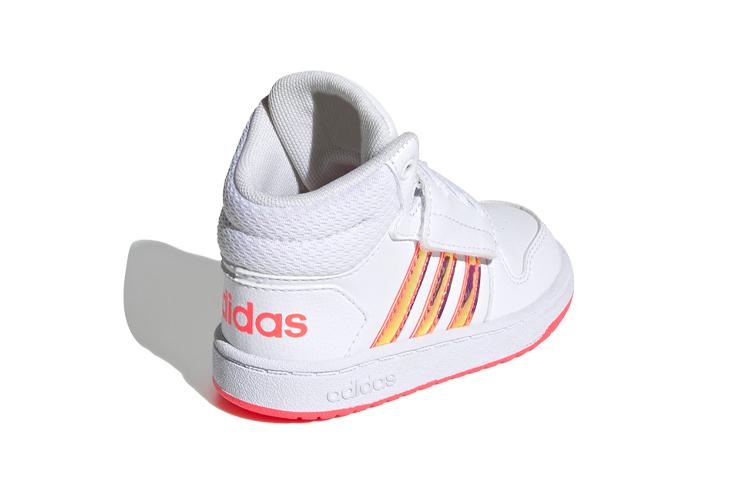 Adidas Neo Hoops 2.0 Mid Slip Resistant Mid top Skateboard Shoes White Pink Infant And Toddler FW7609