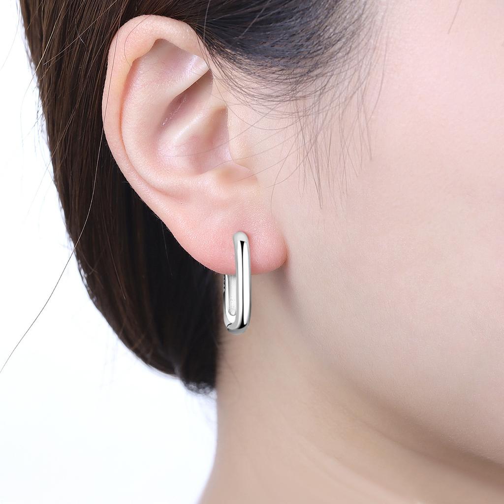 PANPOKI 925 Sterling Silver Detachable Chain Earrings Jewelry Hoop Earrings Women Jewelry Party Trendy Festival Gifts