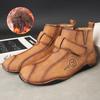 Autumn and Winter New Men's Short Boots 2025 British Classic Retro Flat Bottom Cotton Shoes Outdoor Business Sports Casual Shoes
