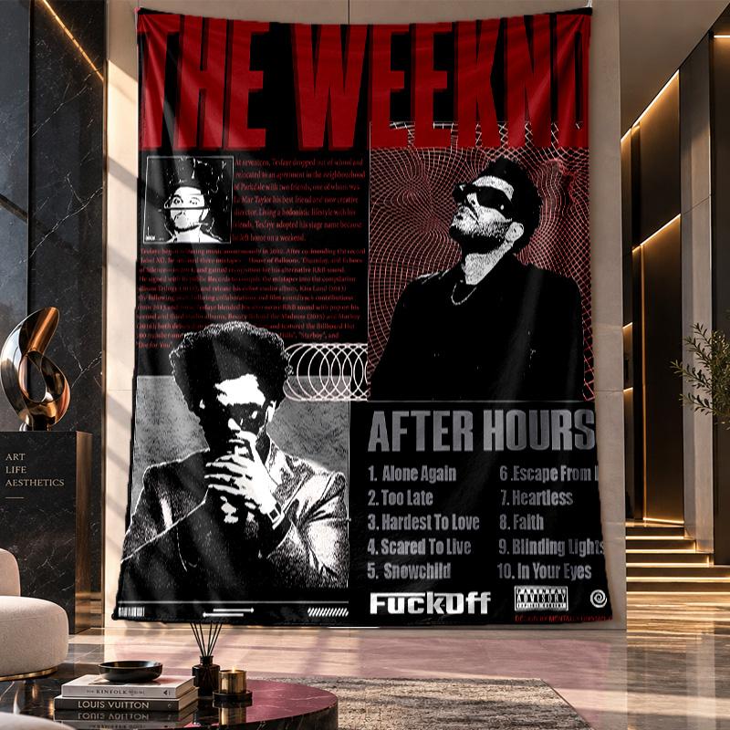 Wall Hanging Tapestry,The Weeknd Printed Fabric Backdrop For Dorm Room Party Decoration