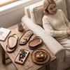 High Quality Acacia Wood Tea Tray Coffee Heat Resistant Wooden Tray Plate Tableware Japanese Style Dessert Plate Cafe